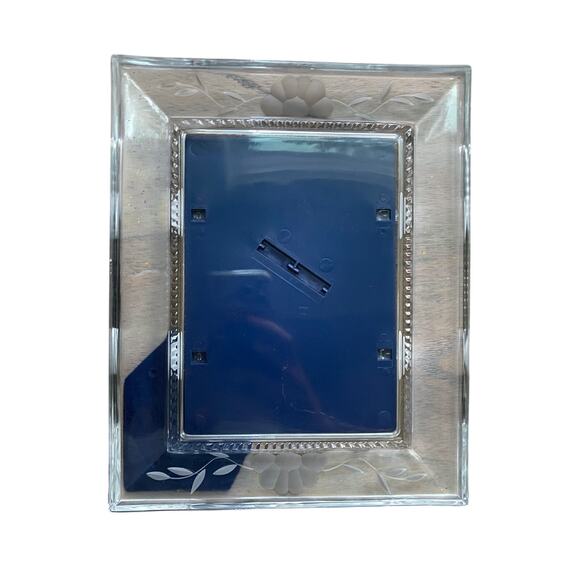 Princess House Picture Frame 24% Lead Crystal 5”x7” Etched Glass - Picture 1 of 3
